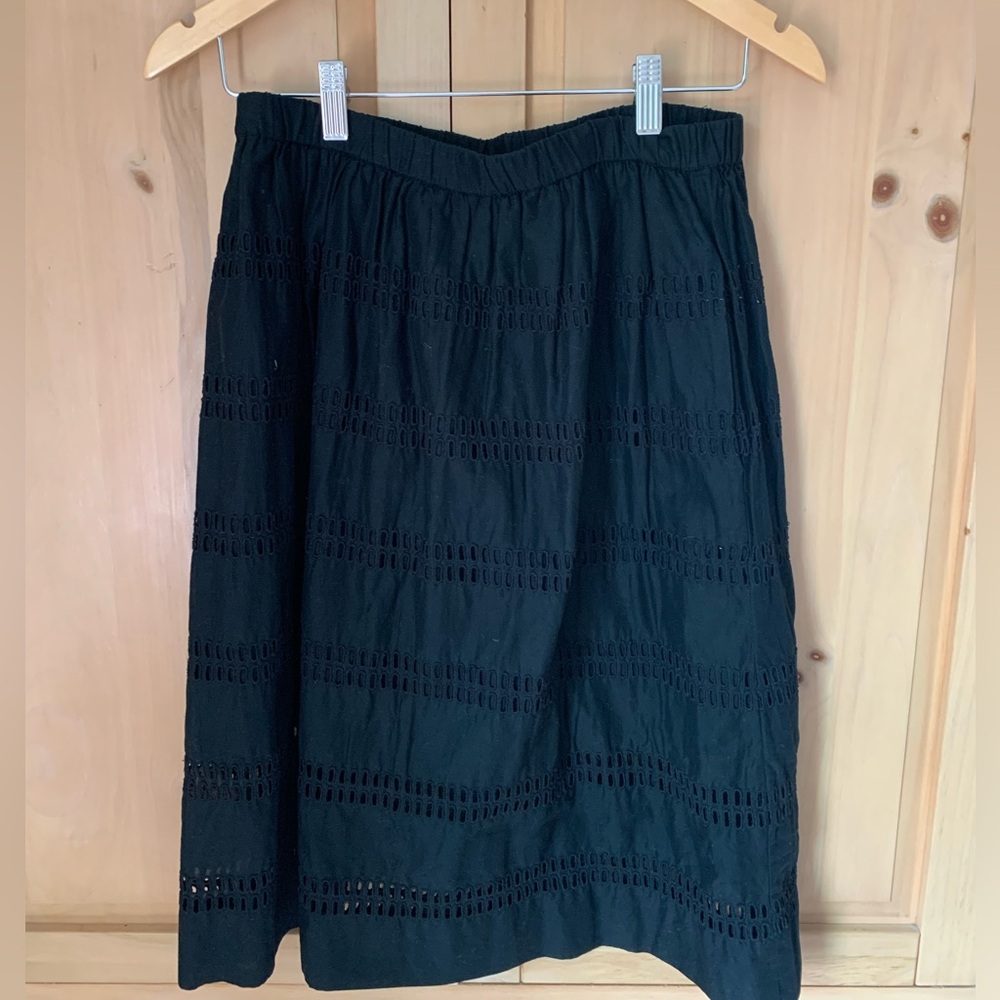 GAP Black A-Line Skirt with Eyelet Detail